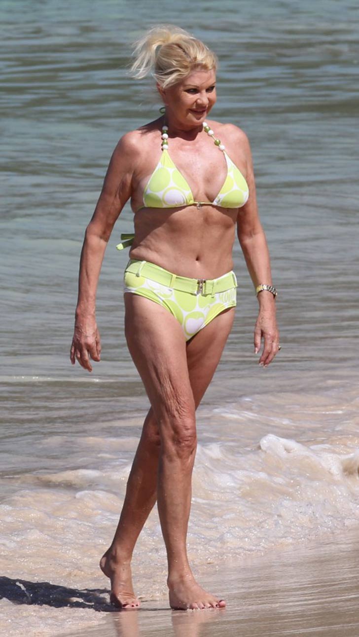 Ivana Trump in a yellow bikini.