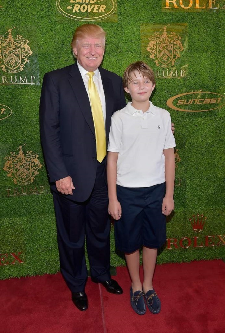Donald Trump and his youngest son Baron Trump.
