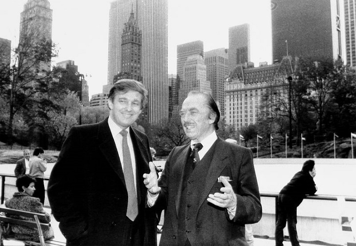 Donald Trump with his father Fred Trump in his early days.