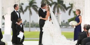 Photo of Eric Trump and Lara Yunaska wedding ceremony. The best man for Eric was his Brother Donald Jr.