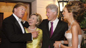 Bill Clinton and his wife Hillary Clinton attended the wedding of Donald Trump and Melania Trump.