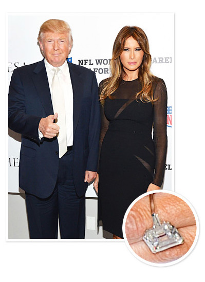 The wedding ring which Donald Trump gifted Melania Trump.