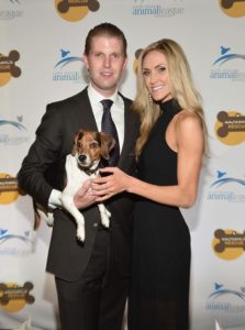 Eric Trump and Lara Yunaska Trump with their Beag;e Charlie. It's a cute dog