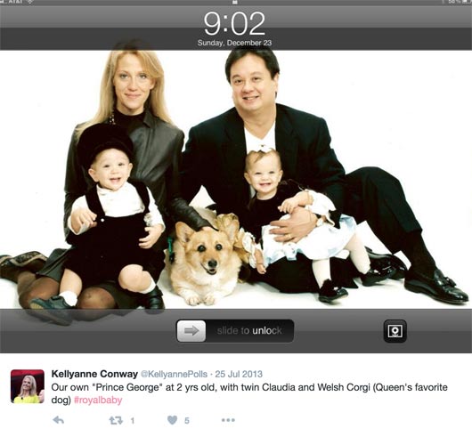 Kellyanne Conway with her husband George Conway III, daughter Claudia and son George wirh pet dog.