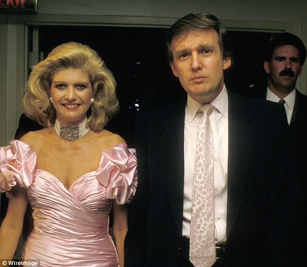 President Donald Trump and his first wife Ivana Trump. They have three children; Eric, Donald Jr., and Ivanka Trump.