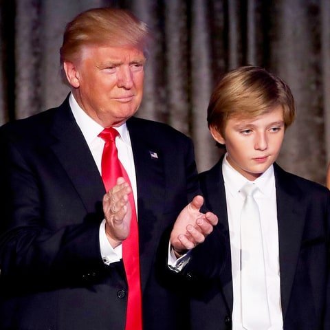 Donald Trump with his youngest son Barron Trump.