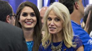 Hope Hicks with Kellyanne Conway. The two powerful women in Donald Trump's administration in White House.