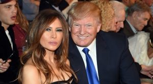 Donald Trump with his present wife Melania Trump.