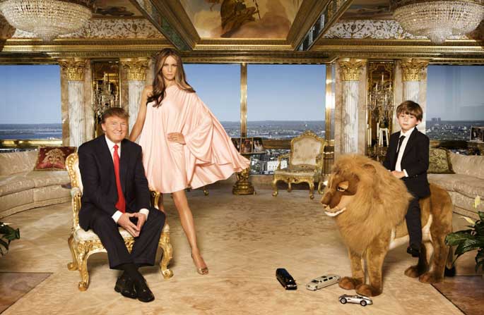 Barron Trump has huge Lion as a toy in his room.