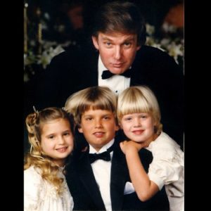 Donald Trump with his three younger kids from wife Ivana Trump.