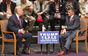 Michael Flynn with President Donald Trump in his presidential campaign.