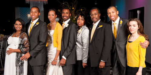 Ben Carson with his wife Candy and family.