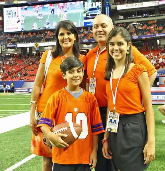 Nikki Haley with her husband and children.