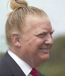 This is a photo shopped picture of Donald Trump which went viral in Reddit and Twitter.