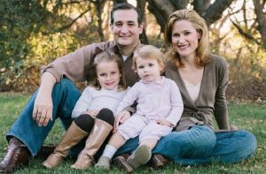 Ted Cruz with his wife and daughters.
