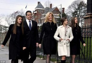 Cara Cuomo with her two sisters, father and his girlfriend Sandra Lee visiting Church. This proves that they have really good relationship with each other.