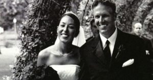 Chip and Joanna Gaines in their wedding in 2003. The couple first met at auto repair shop.