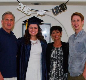 Kevin McCarthy with his wife Judy and two children.