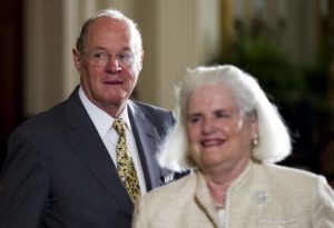 Anthony Kennedy with his wife. The couple has been married for long and have three grown up children.