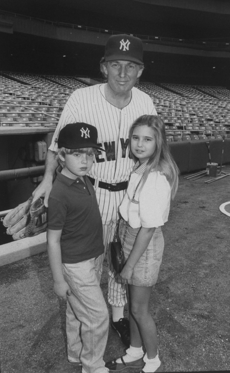 Donald Trump with his children Ivanka Trump and Eric Trump.