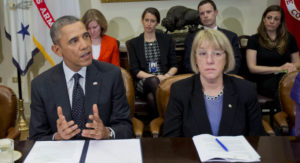 44th US President Barack Obama, with Patty Murray.