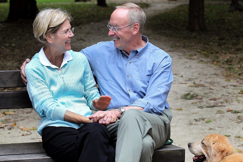 Elizabeth Warren with her husband Bruce Mann.