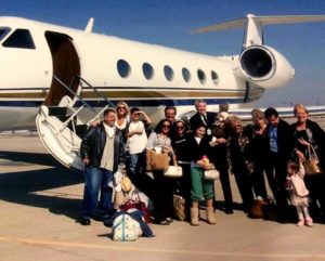 George booked a jet to celebrate his wife Kellyanne 40th birthday.