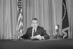 President Nixon during the Watergate scandal.