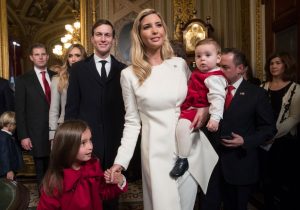 Ivanka Trump, with her husband Jared Kushner and their children during the inauguration of Donald Trump.