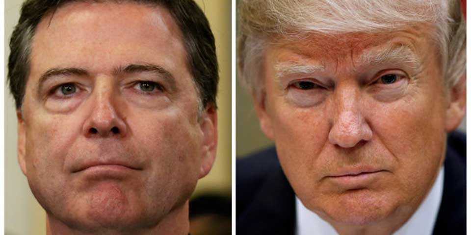 James Comey and the President of the United States, Donald Trump.