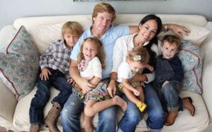 Chip and Joanna Gaines with their four children Drake, Emmie, Ella and Duke.
