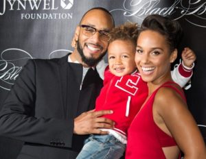 Alicia Keys with her husband and son.