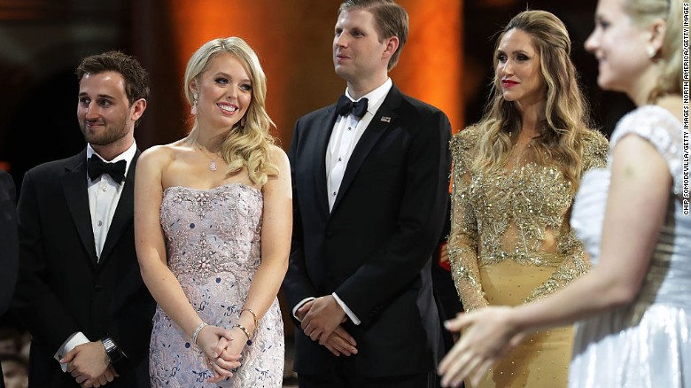 Lara Trump along with other Trump family members. She is accompanied by Tiffany Trump and alleged boyfriend Ross Mechanic.