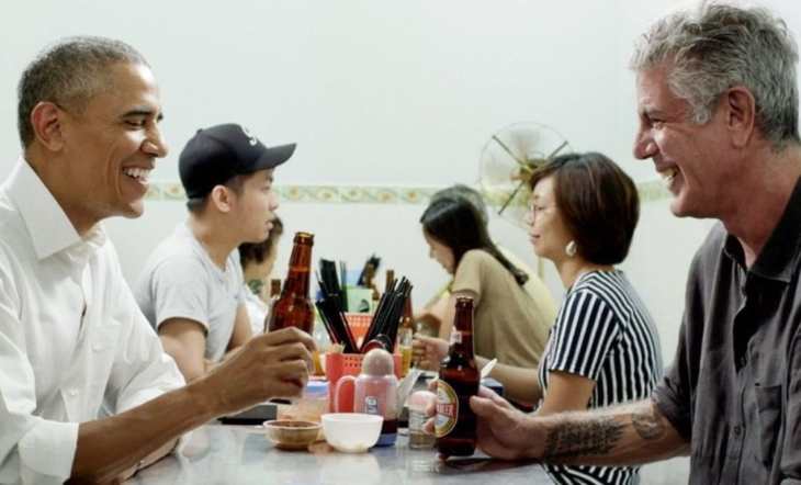 Anthony Bourdain with his former President Barack Obama