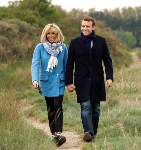 President Emmanuel Macron with his wife Brigitte Trogneux.