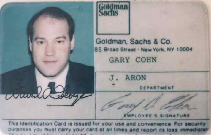 Gary Cohn as a staff of Goldman Sachs 